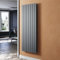 SUNXURY Radiatore piatto, colore antracite, 1800 x 619 mm, radiatore per bagno, design verticale, a doppio strato, con attacco centrale (2131 Watt)