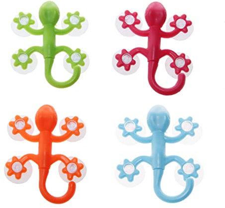 Crochet mural puissant en plastique à quatre ventouses pour décoration de salle de bain, porte-serviettes, crochet en laiton en forme de J, crochet pour cannes à pêche