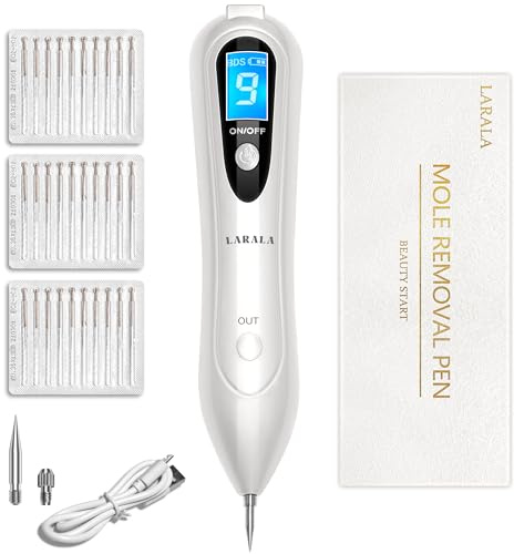LARALA Skin Tag Removal Pen Skin Tag Removal Kit, Mole Remover with 9 Adjustable Modes for Moles, Warts and Age Spots on Face, Hands and Body