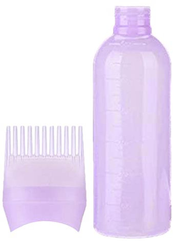 Botella Aplicadora De Aceite Para El Cabello, Botella Aplicadora De Peine De Raíz Botella De Cepillo De Tinte Para El Cabello Rosa De 6 Onzas Cepillo Para Teñir El Cabello, Púrpura
