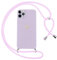 Oelrstfe Handyband für iPhone 11 Pro Hülle mit Band Herz Motiv Handyhülle für zum Umhängen Silikon Stoßfest Ultra Dünn Weich Schutzhülle mit Kordel Necklace Kette Love Muster Case,Lila