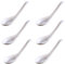 Rice Spoons Ramen Noodle Soup Ladle Red Soup Spoons Serving Spoons Chinese Won Ton Soup Spoon Asian Plain Style Soup Spoons (6, White)