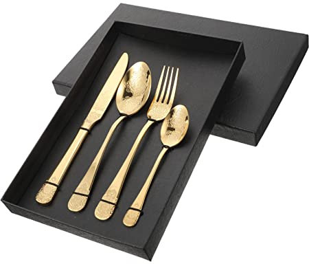 CRILSTYLEO Elegante Juego De Vajilla 1 Juego De Cubiertos De Acero Inoxidable Pulido Mate Con Tenedor Y Cuchara Para Cenas Elegantes