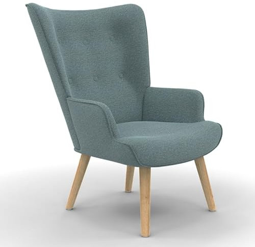 IDMarket - Fauteuil scandinave Ivar en Tissu Vert Eucalyptus