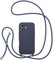 UEEBAI Lanyard Case for iPhone 16 6.1, Crossbody Liquid Phone Cover Necklace Cord Strap Soft Shockproof Protective Case - Dark Blue
