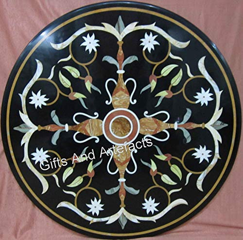 Marmor-Esstischplatte mit luxuriöser Optik, antikes Muster, Arbeitssofa, Mitteltisch für Zuhause und Hotel, 91,4 x 91,4 cm