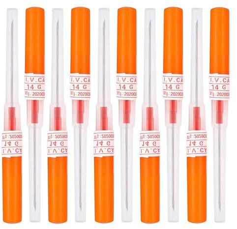 Piercing Needles 14G - PEPAX 10Pcs Disposable Hollow Needles Sterilized Catheter Needles Nose Ear Belly Navel Nipple Piercing Needles For Body Piercing Kit