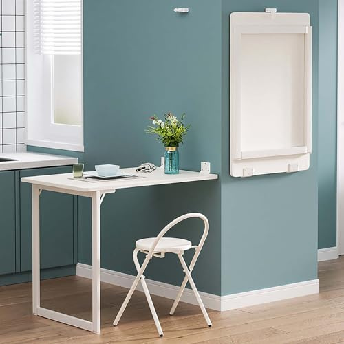 BAYTEWJX Holz Wandklapptisch Wand Bürotisch,Schwimmender Schreibtisch Esstisch mit Beinen,Hängender Arbeitstisch Wandtisch Wandschrank,Computertisch,für Werkbank Küche Wäscherei Heimbüro.