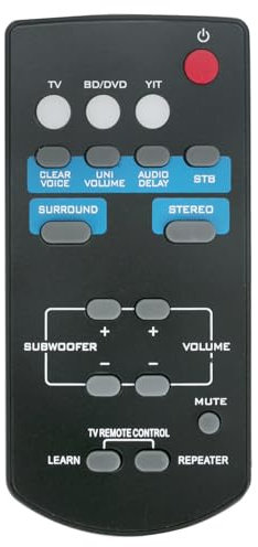 AULCMEET Remote Control,FSR60 WY57800 New Replace Remote fit for Yamaha Sound Bar YAS-CU201 ATS1010 YAS101 YAS101BL ATS-1010 YAS-101 YAS-101BL FSR60 WY57800