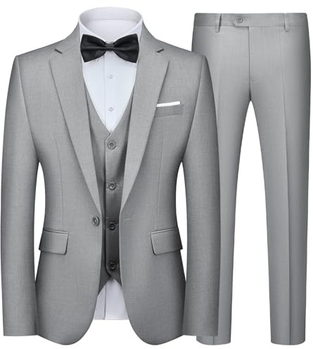 Autsel Anzug Herren 3 Teilig Slim Fit Business Herrenanzug Sakko Weste Hose | Hochzeit, 3-Teilig, Tuxedo, Formal Dinner Suit, Casual, Dress Set, Outwear, Clothing