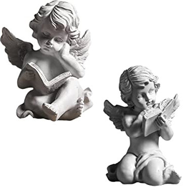 Amosfun 3 Sätze Skulptur Engel Ornamente Angel Engelsstatue Gipsskulptur Groß Kleine Puttenfigur Engel Cherub-Statue Solar- Engel Modell Engel Dekoration Harz 2 Stück * 3