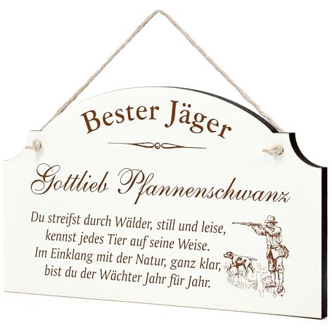 Dekolando Schild Bester Jäger Beste Jägerin Geschenk - lustige Geschenke in 3 Größen zum Geburtstag Weihnachten Ostern Nikolaus - für Männer Frauen Kollegen Mitarbeiter