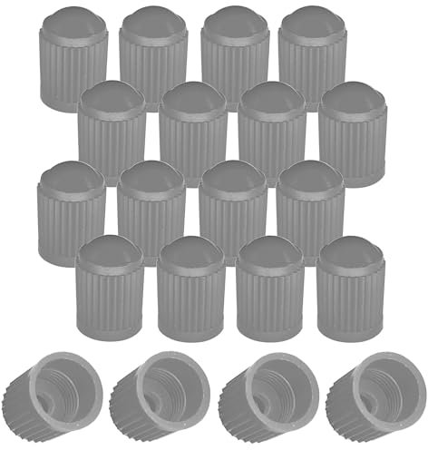 cyclingcolors 20x Ventilkappen Ventildeckel Auto Motorrad Fahrrad Ventilabdeckung Radventilkappen Reifenventilkappen Autoventil-Kappen Kunststoff, Grau