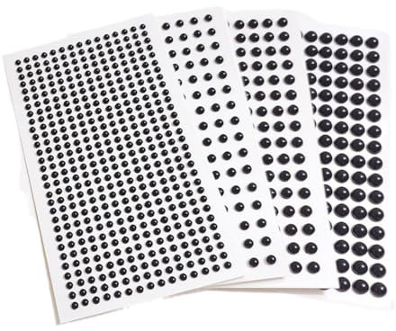 YOYEAH Lot de 930 strass autocollants - Cristaux blancs de 3/4/5/6 mm - Pour bricoler, décorer des cadres photo, des cartes de vœux et des visages - Strass à coller sur le tissu (noir)