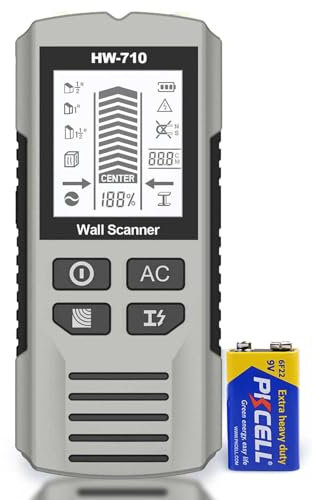 7 in 1 Stud Finder Wall Scanner, 2025 New Stud Finder with LCD Display and Depth Tracker, Stud Detector for Wood AC Live Wire Metal Studs Detection Joist Pipe