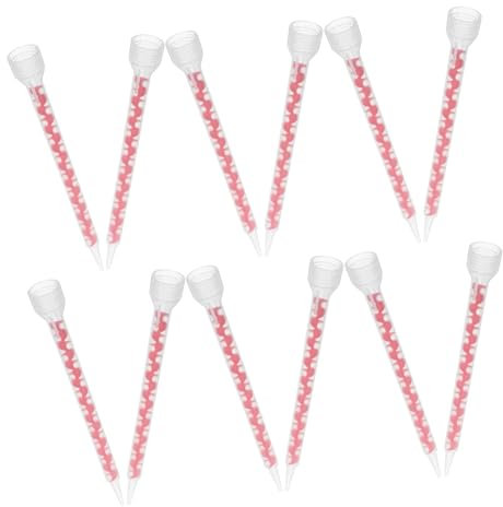 Angoily 12pcs Long Spiral Static Mixer Nozzle Epoxy Resin Caulking Applicator Tool for Tile Gap Filling Reusable Glue Mixing Tube for DIY Use