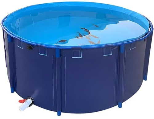 Laghetto circolareper pesci in PVC Piscina fuori terra in tela, laghetto for pesci, grande acquario con vasca Koi in PVC, piscina di stoccaggio e piscina ornamentale for tartarughe(1.8X0.6m/5.91ftX1.9