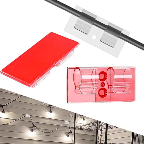 Huucozn 30 Pezzi Clip per Cavi Fermacavi per Luce Fata e Decorazione Clip Adesive Trasparenti a Doppio Gancio Ferma Cavi Adesivi Organizzatore di Cavi per Cavi e Decorazioni Festive