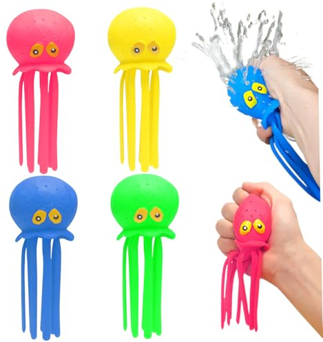 4PCS Kleinkind Pool Spielzeug Octopus Wasser Bälle Sensorischen Stress Relief Spielzeug für Kinder Strand Wasser Tisch Schwimmen