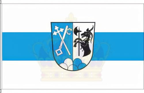 KÖNIGSBANNER Zertifizierte Flagge Fahne Kumhausen - LA 150 x 400cm - Hochformatflagge doppelt gesäumt mit Karabinerhaken aus deutscher Flaggen-Manufaktur