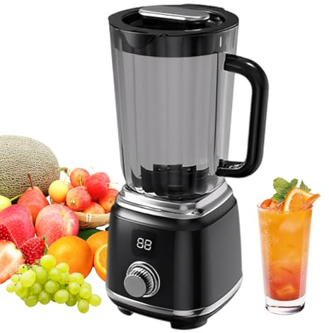 JIEBWCHA Spremiagrumi ricaricabile con display a LED, estrattore di succhi, frullatore senza fili, per cucina, frutta, agrumi, verdure, bevande di limone, ananas