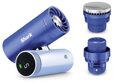 Shark ChillPill 3-in-1 Hochgeschwindigkeitsventilator, Ultra-Fein-Nebel und InstaChill-System, Inklusive 3 Kühlaufsätzen, Reisefreundliches Design, Haze FA022UKLV
