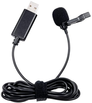 CRFFZ USB Microphone Lapel Lavalier Clip-on Mic Buttonhole for Smart Phone Clip-on Microphones for