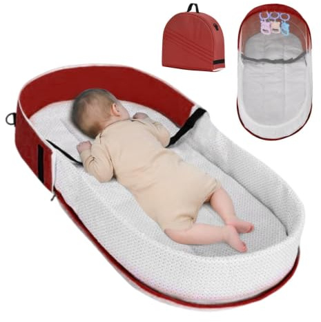 Yonuaret Kinderreisebett Tragbares leichtes Babybett mit Sonnendach