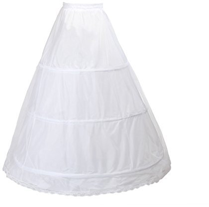 TUKA Reifrock 3 Ring verstellbar, Underskirt Unterrock, Krinoline Petticoat Gr. Large passt Gr. 42 bis Übergröße, Weiß, TKB0005-White-X