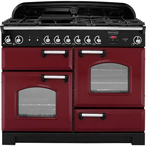 Rangemaster Classic CLA110NGFCY/C 110cm Gas Range Cooker - Cranberry / Chrome