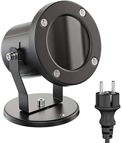 ledscom.de Gartenstrahler MIBU für außen, IP55, Stecker, schwarz, 1x GU10 max. 15W