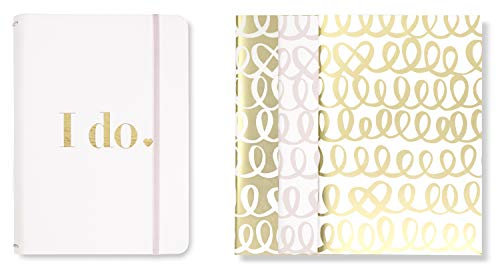 Kate Spade New York Bridal Triple Notebook Folio Set, Includes 3 Small Notebooks with 80 Pages Each, I Do (gold)