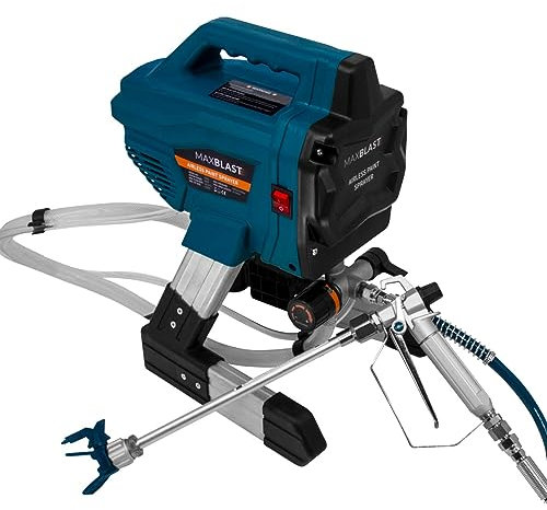Verniciatore a Spruzzo Professionale Portatile per interni muro pistola a spruzzo macchina Kit 0,43 millimetri punta 7,5m tubo 30cm asta di estensione 1.4L/ Min 650W 240V