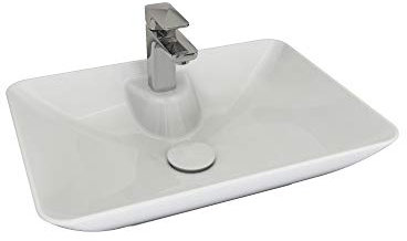 Aqua Bagno | Design Waschbecken freistehend, Aufsatzwaschbecken, Keramikwaschbecken, Waschtisch ohne Überlauf | 53 cm