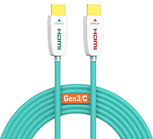 RUIPRO Cable HDMI 2.1 de Fibra Óptica 8K 30M, Ultra Alta Velocidad 48Gbps, Soporta 8K@60Hz, 4K@120Hz, HDR Dinámico, eARC, HDCP 2.2, Compatible con PS5, Xbox, TV, Proyector, Monitor, Home Cinema