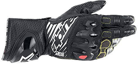 Alpinestars Motorradhandschuhe lang Motorrad Handschuh GP Tech V2 Handschuh lang schwarz S, Herren, Sportler, Ganzjährig, Leder