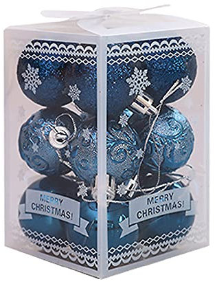 Wyi 24 pcs 4CM Christmas Ball Ornament Baubles Christmas Tree Decorations Ornaments Shatterproof Christmas Balls for Xmas Christmas Tree Hanging Decorations-Blue