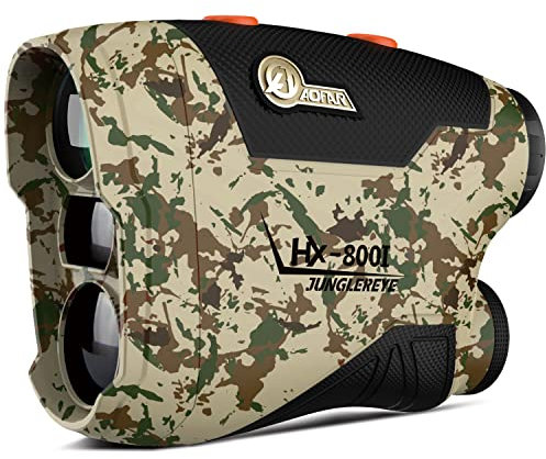 AOFAR HX-800I Telémetro Caza Tiro con Arco 800M Distancia Vertical Horizontal en ángulo, Modo de escaneo,Modo de escaneo y Velocidad, Batería Libre, Estuche de Transporte