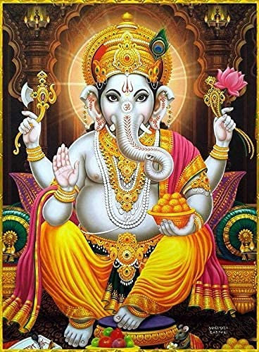 Blue Throat Trident Collection Lord Ganesha Ji Ganpati Poster, 30,5 x 45,7 cm
