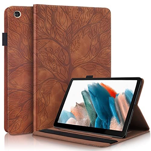 Succtopy Hülle für Galaxy Tab A8 10.5 Zoll 2021 Folio Flip PU Leder Schutzhülle Galaxy Tab A8 2021 Stifthalter Stand Wallet Cover Case Tablet Hülle Samsung Galaxy Tab A8 SM-X200/X205/X207 - Braun