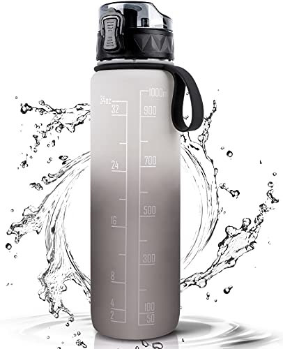 FULDENT Sports Water Bottle 1L Leakproof Design Water Bottle, BPA Free Tritan Plastic Drinking Bottle for Teenager, Adult, Sports, Hiking, Gym, Fitness, Outdoor, Cycling, School & Office