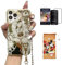 Hosiss Cartoon Case for iPhone 13 Pro 6.1''with HD Screen Protector, Minnie Mouse with Wrist Strap Kickstand Metal Chain Strap Soft TPU Shockproof Protective for Girls Women