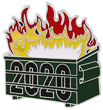 Broschen Accessoires Metallabzeichen Flamme kann Weihnachtsdumpen Trash 2020 feuern Taube Brosche