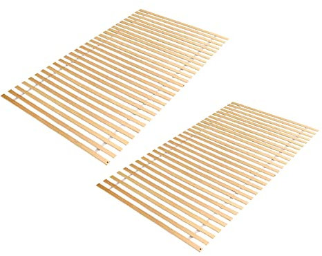 Sonnewelt 2 Stück Lattenrost 90x200cm Rolllattenrost Federleisten bettgestell Hochwertiger Massivholz Bettrost Premium Rollrost Holzlatten Rollgitter bettgestell