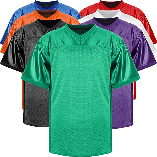 JKNAKN Blank Fußballtrikots Mesh Athletic Football Shirt Übung Sport Uniform Schwarz Weiß Trikot, Grün , 3X-Groß