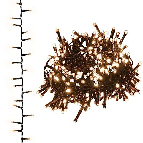 vidaXL LED Lichterkette mit 400 LEDs Weihnachtsbeleuchtung DIY Dekoration Weihnachtsdeko Außen Innen Garten Party Hochzeit Warmweiß 15m PVC