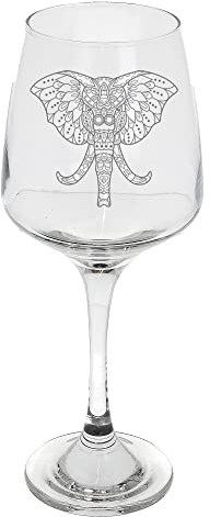 Always Looking Good Elephant Wine Glass - Large 400ml Mandala Gift Engraved Glass - Perfect for Him or Her - Birthday Gift