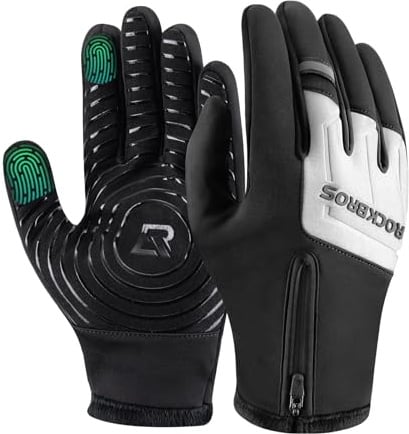 ROCKBROS Fahrradhandschuhe Herren Damen Touchscreen Winterhandschuhe Warme Sport Outdoor Winddichte rutschfeste Laufhandschuhe für Fahrrad Skifahren Wandern Laufen MTB Handschuhe