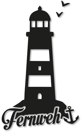 Generisch Leuchtturm Fernweh Aufkleber Sticker Moin Moin Anker Sylt Strand Küste Farbe: Silber 20x12cm