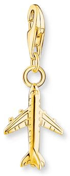 THOMAS SABO Charm-Anhänger Flugzeug vergoldet 18 Karat vergoldetes Silber 2012-413-39